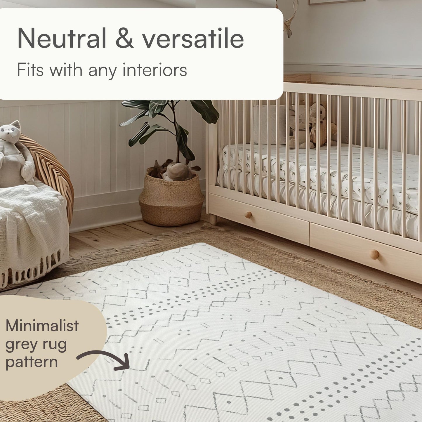 Lillefolk Reversible Baby Play Mat – Large 6.9ft x 4.6ft Foam Floor Mat for Babies & Toddlers – Stylish Non-Toxic Crawling Mat, Tummy Time Mat & Playroom Rug