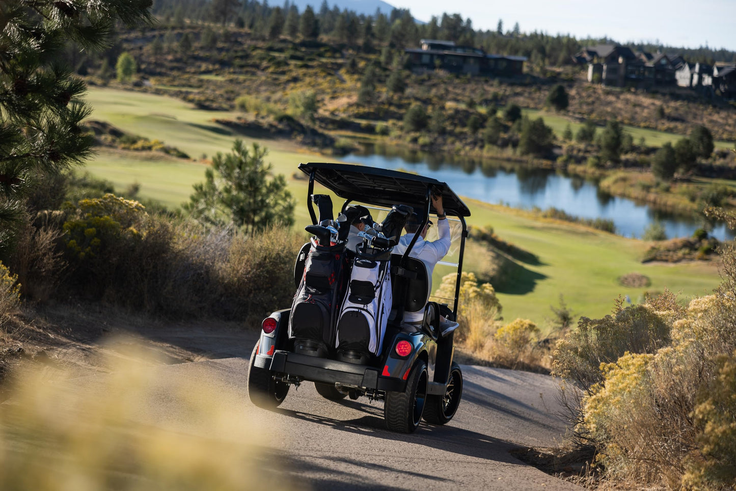 Sun Mountain Women's C130 Lightweight Cart Golf Bag 14-Way Top - 11 Pockets, Smart Dual Strap System, Push-Electric-Riding Cart Compatible Compression Base, 2026 Model - Black-Zebra
