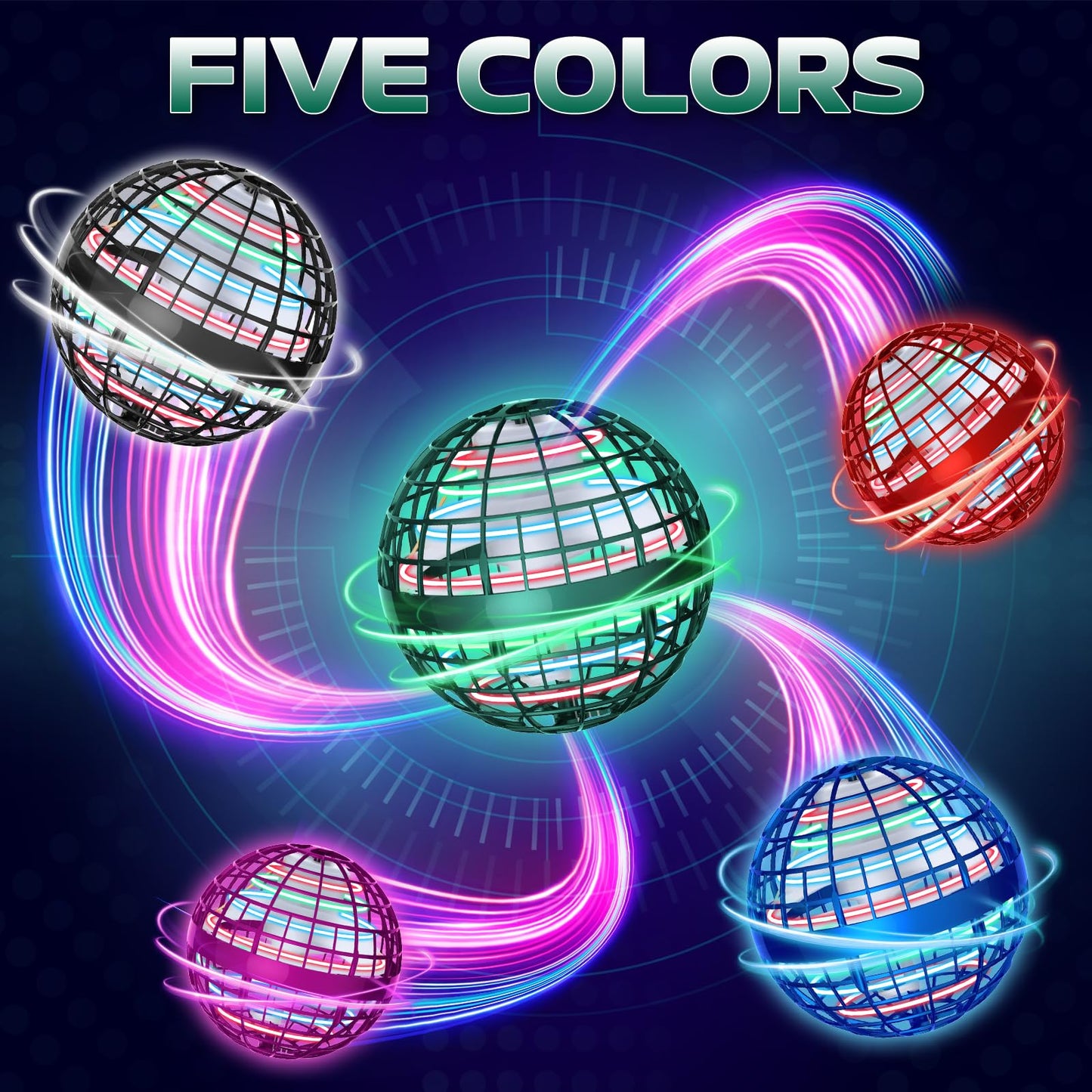 2026 Flying Orb Ball Toy - Christmas Cool Novelty Gift Hover Ball Galaxy Boomerang Hand Drone Magic Floating Ball Orbit Mini Outdoor Fidget Toy Stocking Stuffer for Kids Boys Girls Teens - (Green)