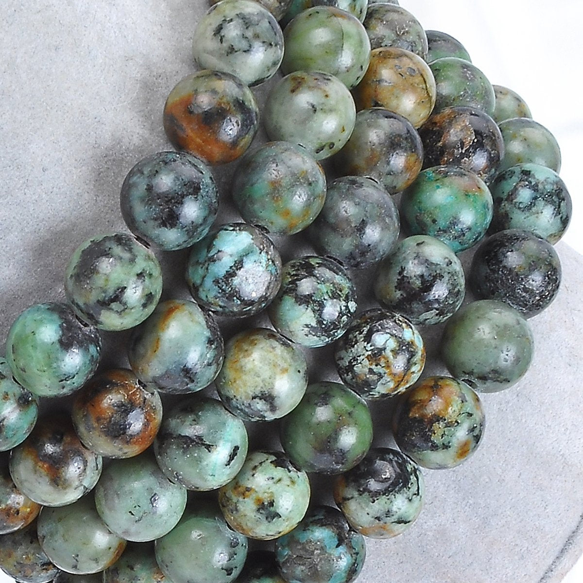 MASSIVE BEADS African Turquoise Bracelet, Wrist Mala Beads, Healing Crystals, Chakra Jewelry, New Beginnings - Emotional Balance - Personal Growth (African Turquoise, 8mm)