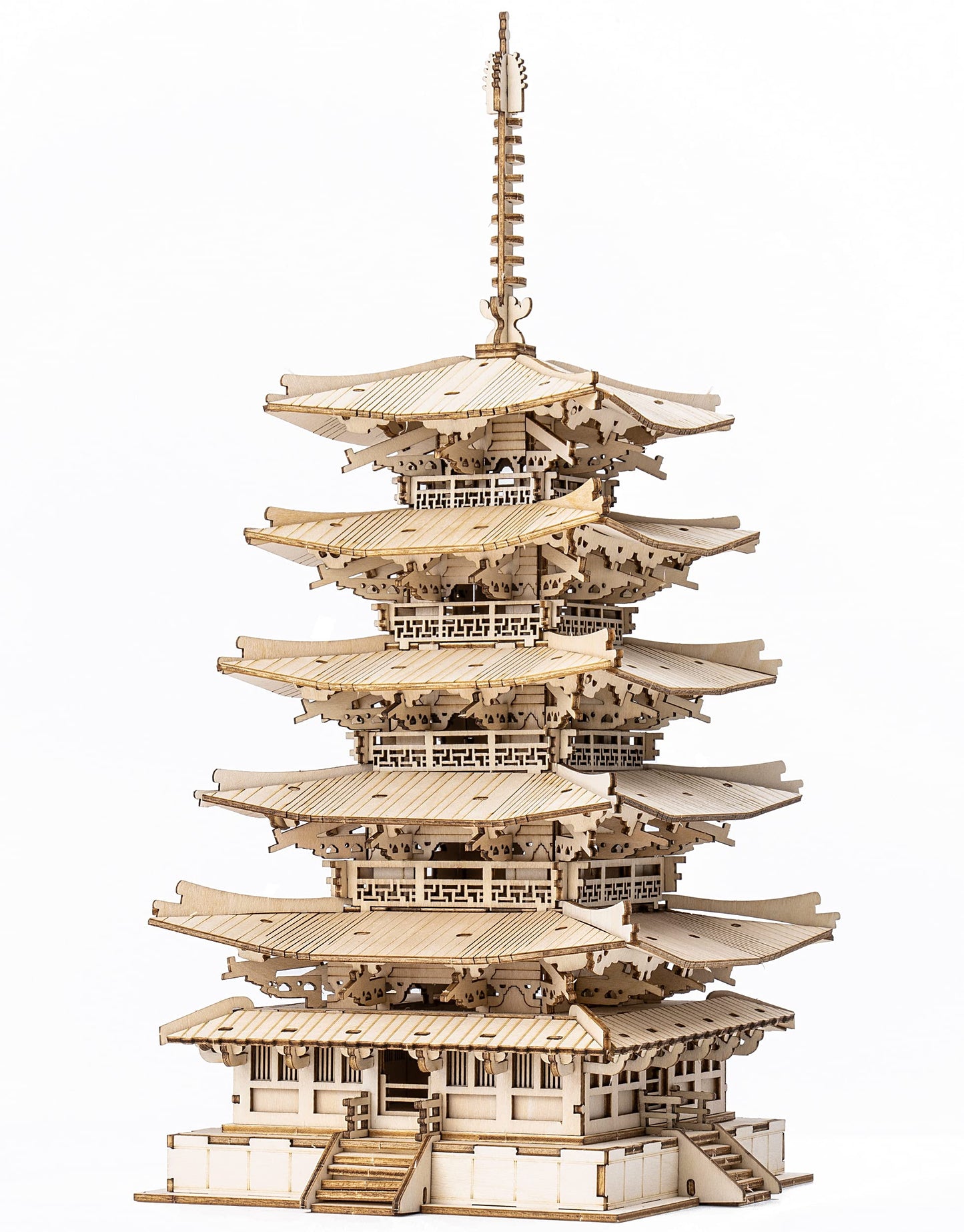 Rolife Wood Model Kits for Adults to Build 3D Puzzles DIY Five-storied Pagoda Birthday Unique Gifts for Friends or Family