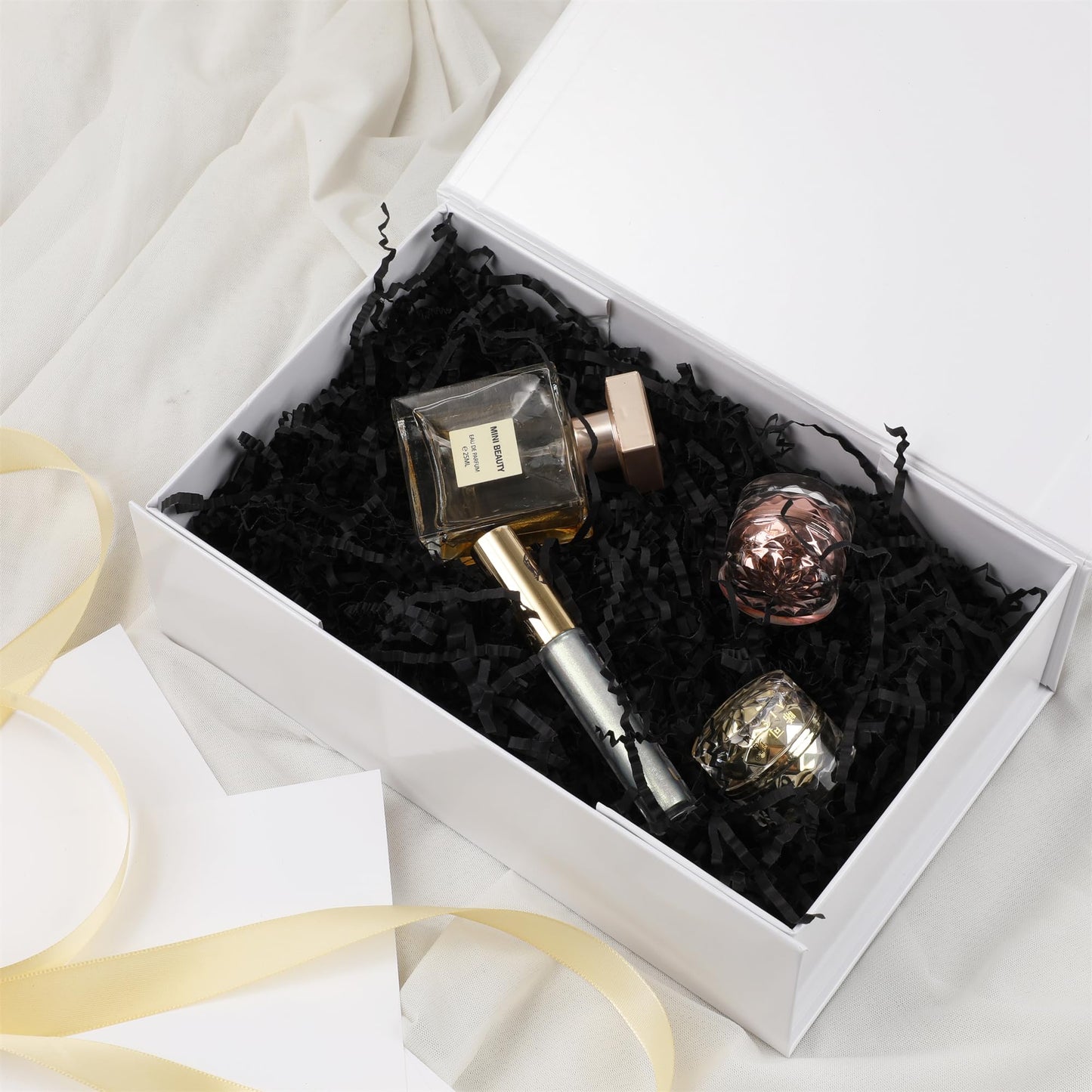 MUMUPACK 6 Pack White Gift Boxes With Lids,12x8x4.5 Inch Bridesmaid Proposal Box And Printable Stickers,Proposal Boxes With Ribbon For Wedding, Packaging, Present, Birthday