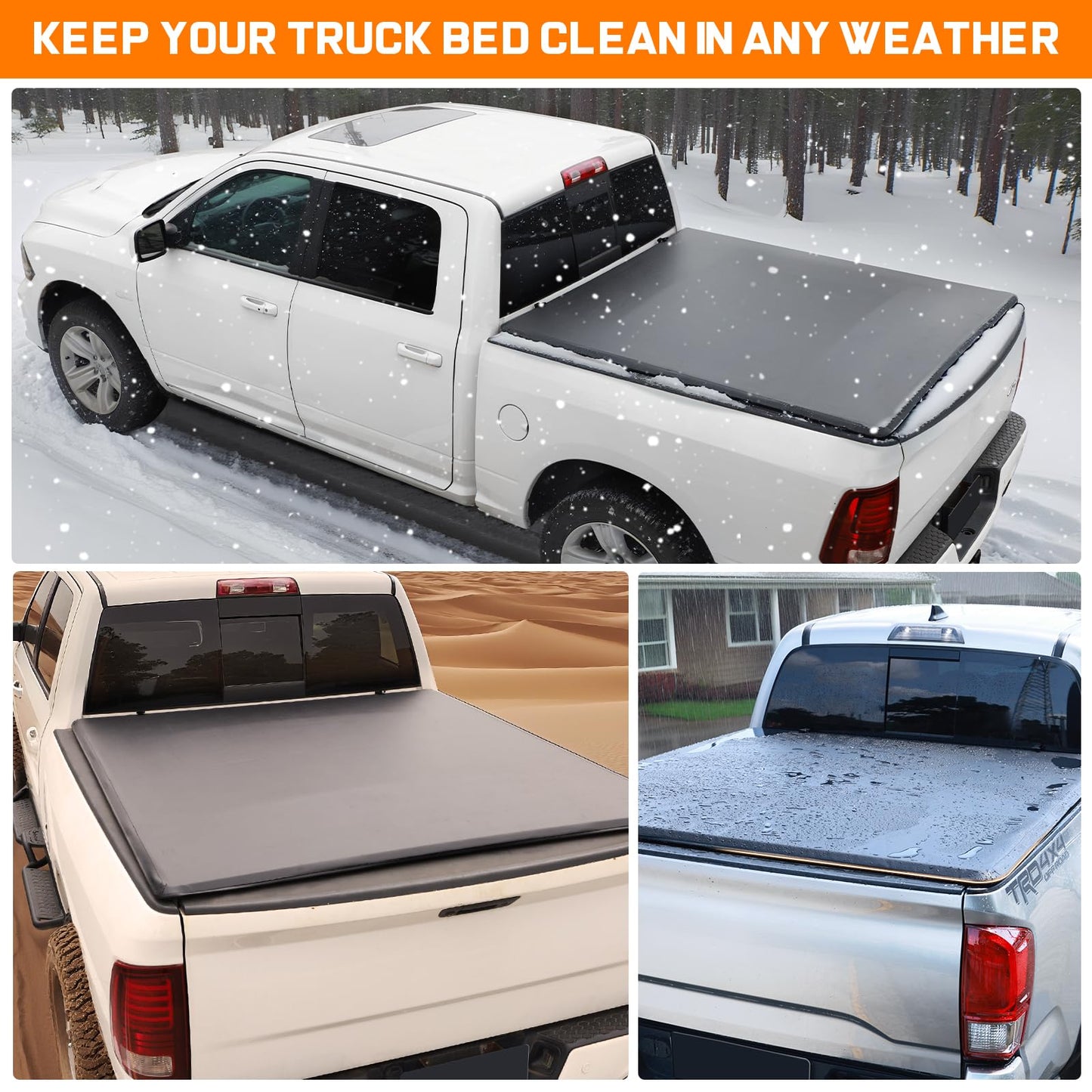 RHOBRA Soft Roll-up Truck Bed Tonneau Cover Compatible with 2007-2026 Toyota Tundra with 5.5ft Bed, 26.5oz Vinyl Soft Truck Bed Cover, Weather Resistant Bed Cover