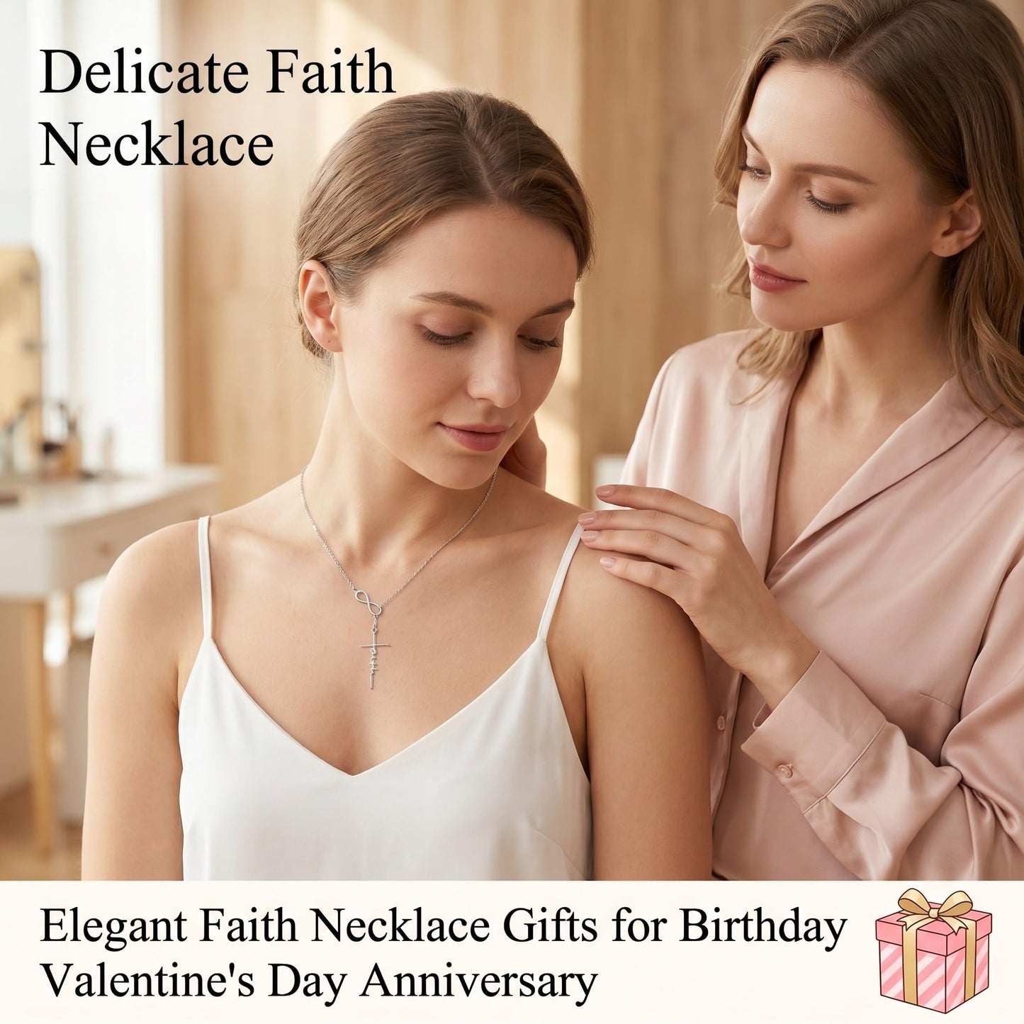 YYB Y Necklace Faith Pendant Lariat Necklace for Women Drop Necklaces Christian Jewelry Birthday Anniversary Mothers Day Gifts for Mom Sister Girlfriend