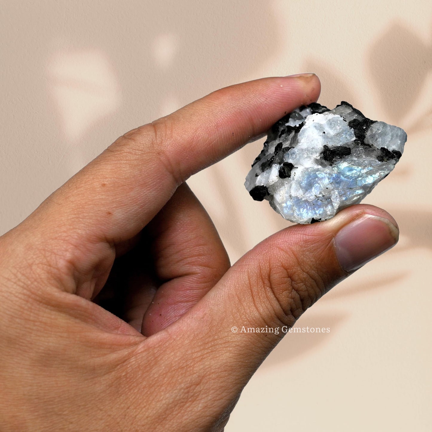 Amazing Gemstone Rainbow Moonstone Raw Crystals and Healing Stones, Natural Rocks For Tumbling - DIY Raw Stones And Crystals (1 Piece)