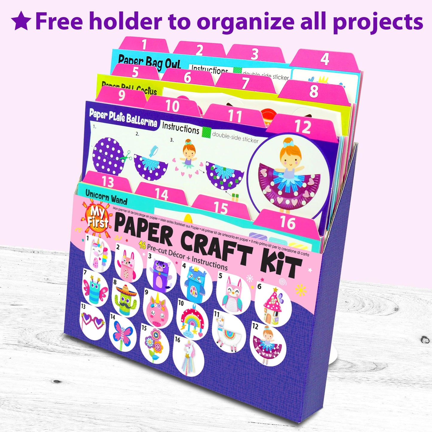 KRAFUN My First Unicorn Bunny Paper Craft Kit for Girls Age 3+, 18 DIY Arts & Crafts Projects, Paper Bags Plates Rolls, Creative Activity Set for Toddlers with Unicorn Bunny Fairy Princess