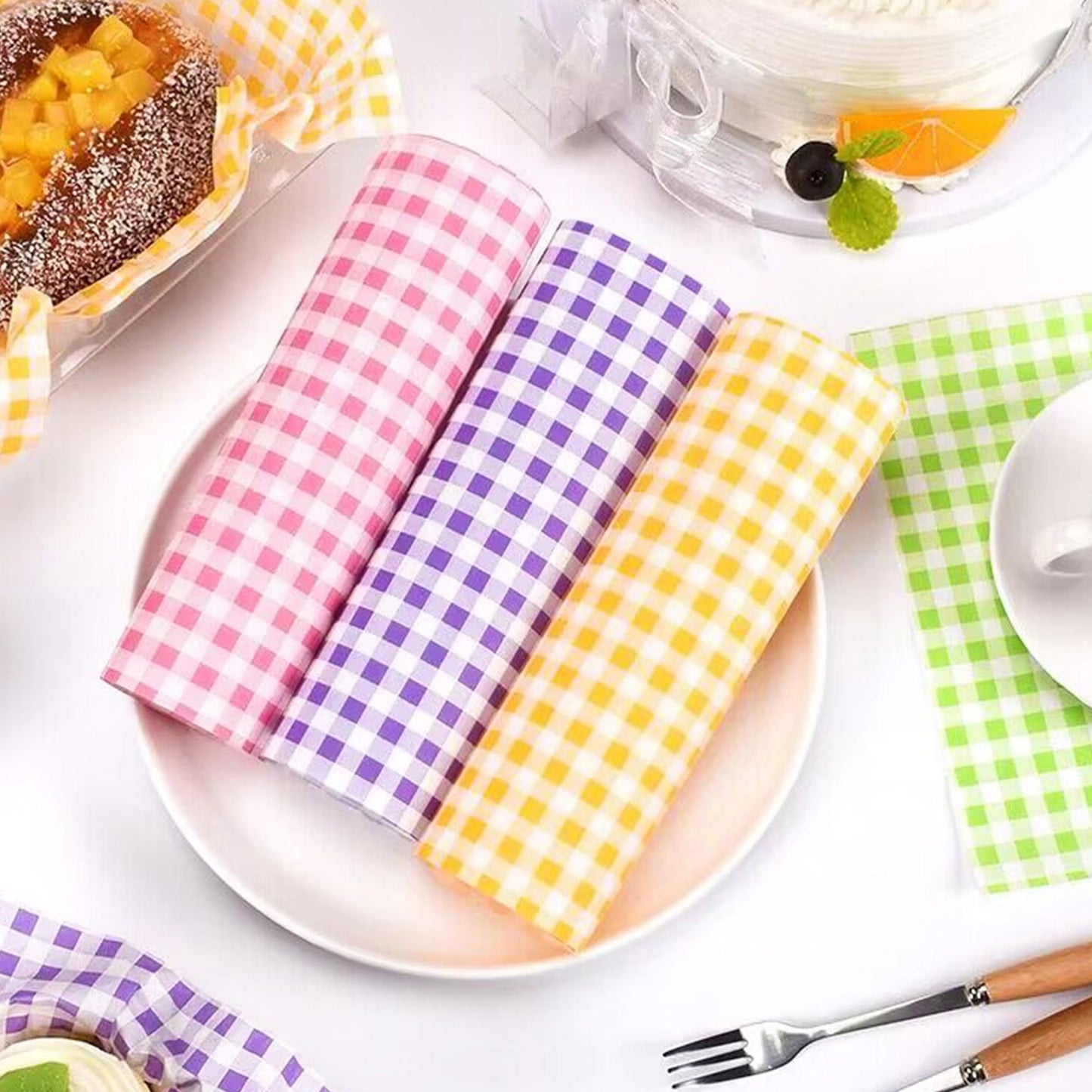 JSDJ 200Pcs Wax Paper Sheets 12" x 12" Checkered Dry Waxed Deli Paper, Sandwich Wrapping, Food Wrap, Grease Proof Food Basket Liners for Hamburgers, Bread, french fries, Picnic, BBQ, Party, Decorative
