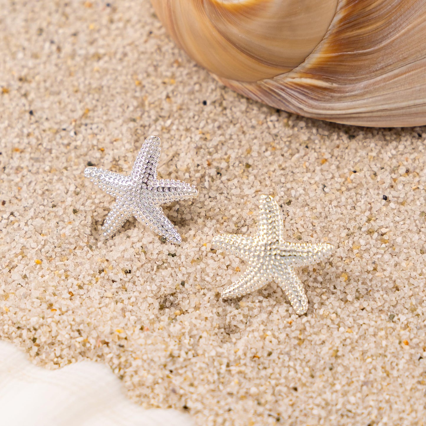 Plenky Gold Earrings for Women- 14K Silver Plated Starfish Earrings Summer Beach Vacation Outfits Trendy Jewelry Gifts