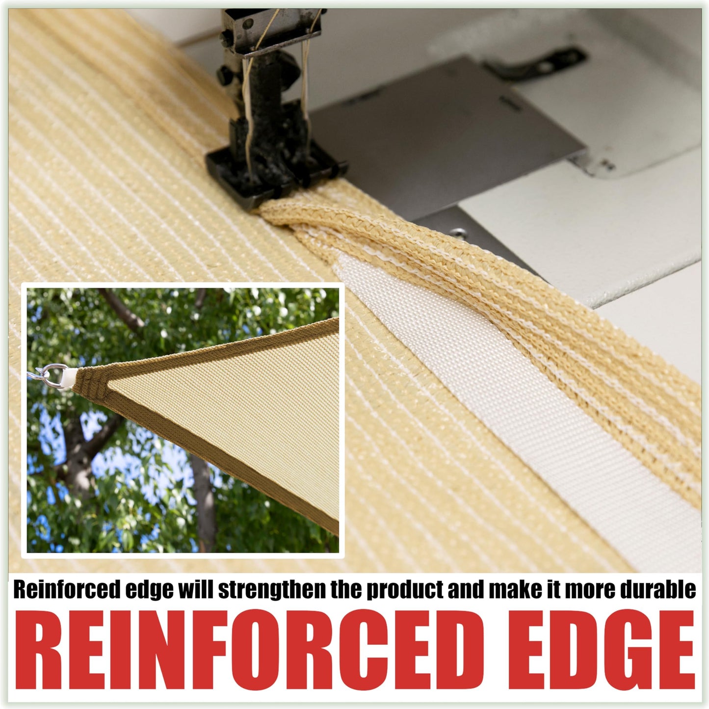 Royal Shade 8' x 16' Beige Rectangle Sun Shade Sail RS-SLR, UPF50+ 95% UV Blockage, 200GSM Commercial Standard Heavy Duty, Water & Air Permeable Canopy Mesh Fabric for Patio (We Make Custom Sizes)
