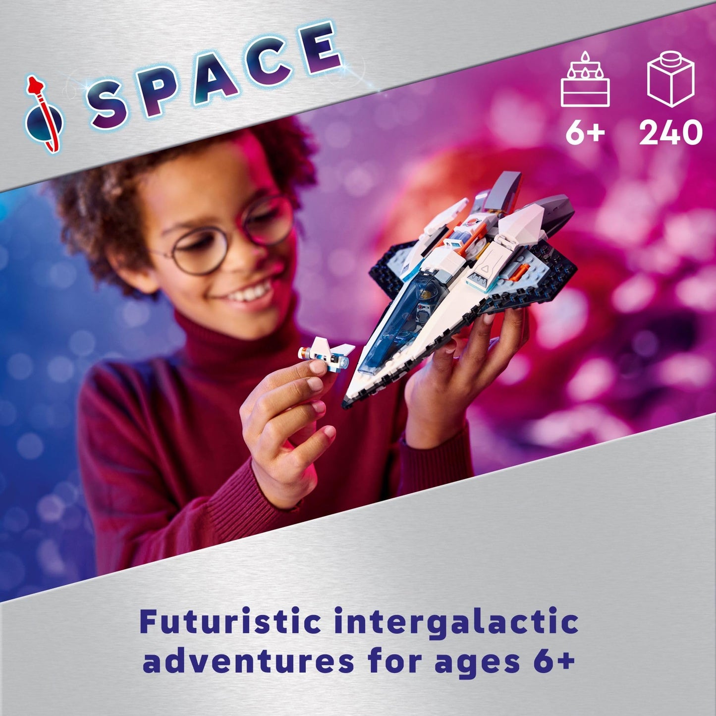 LEGO City Interstellar Spaceship Toy for Kids, Creative Play Space Building Set with Spacecraft Model, Drone, and Astronaut Figure, Building Toy for Boys, Girls and Kids Ages 6 and Up, 60430
