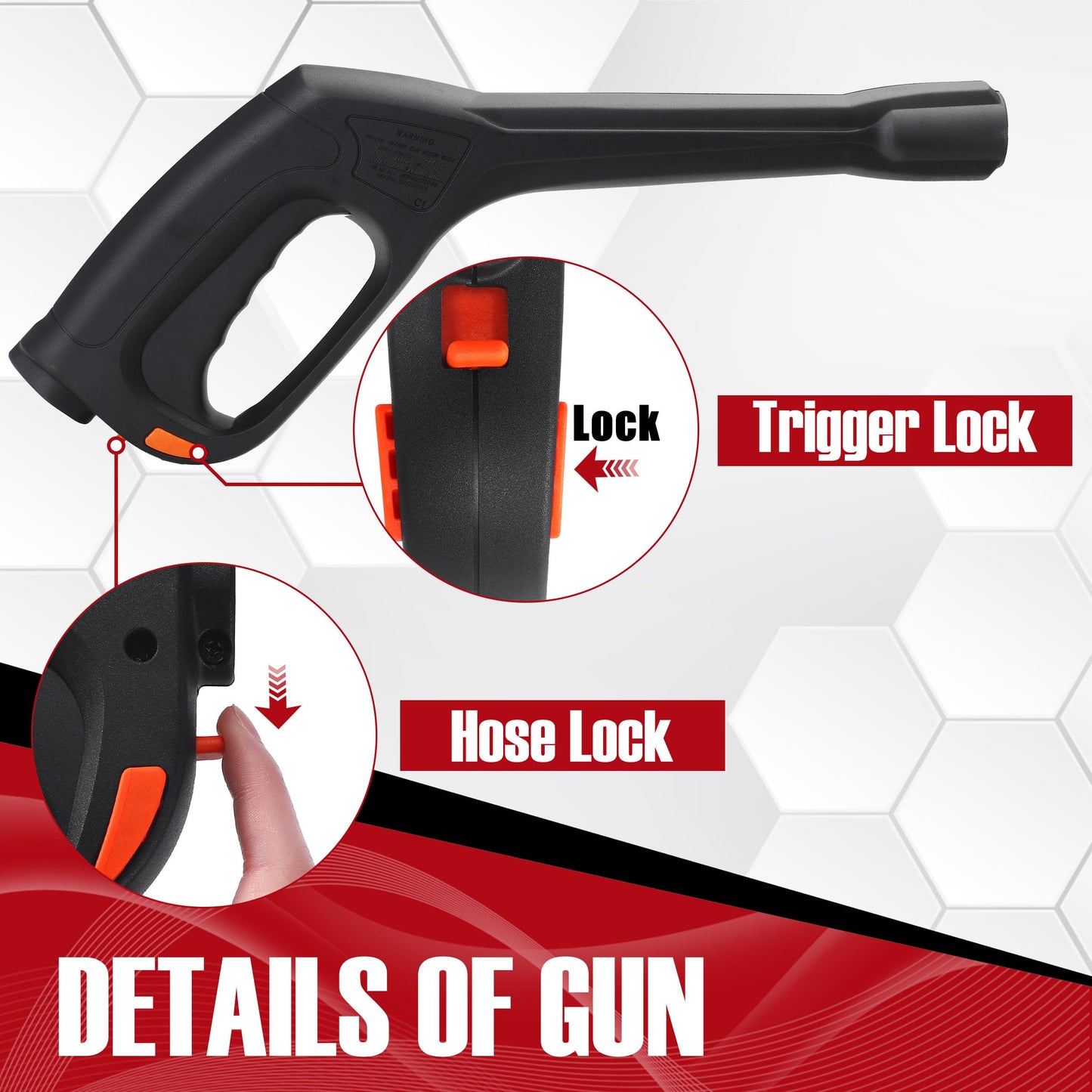 JOEJET Pressure Washer Spray Gun and Hose 32FT, Extension Wand and 5 Nozzle Tips, Compatible with Some Portland Husky Black Decker Ford Pulsar ShopForce Taskforce Powerwasher Power Washer