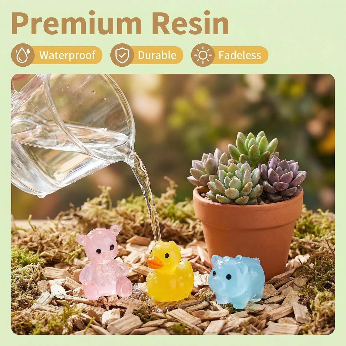 Giasy_Fortune 100Pcs Mini Glow in The Dark Animal Resin Models Mystery Resin Animals Blind Bag DIY Fairy Garden Accessories Aquarium Landscape Bonsai Dollhouse Decor
