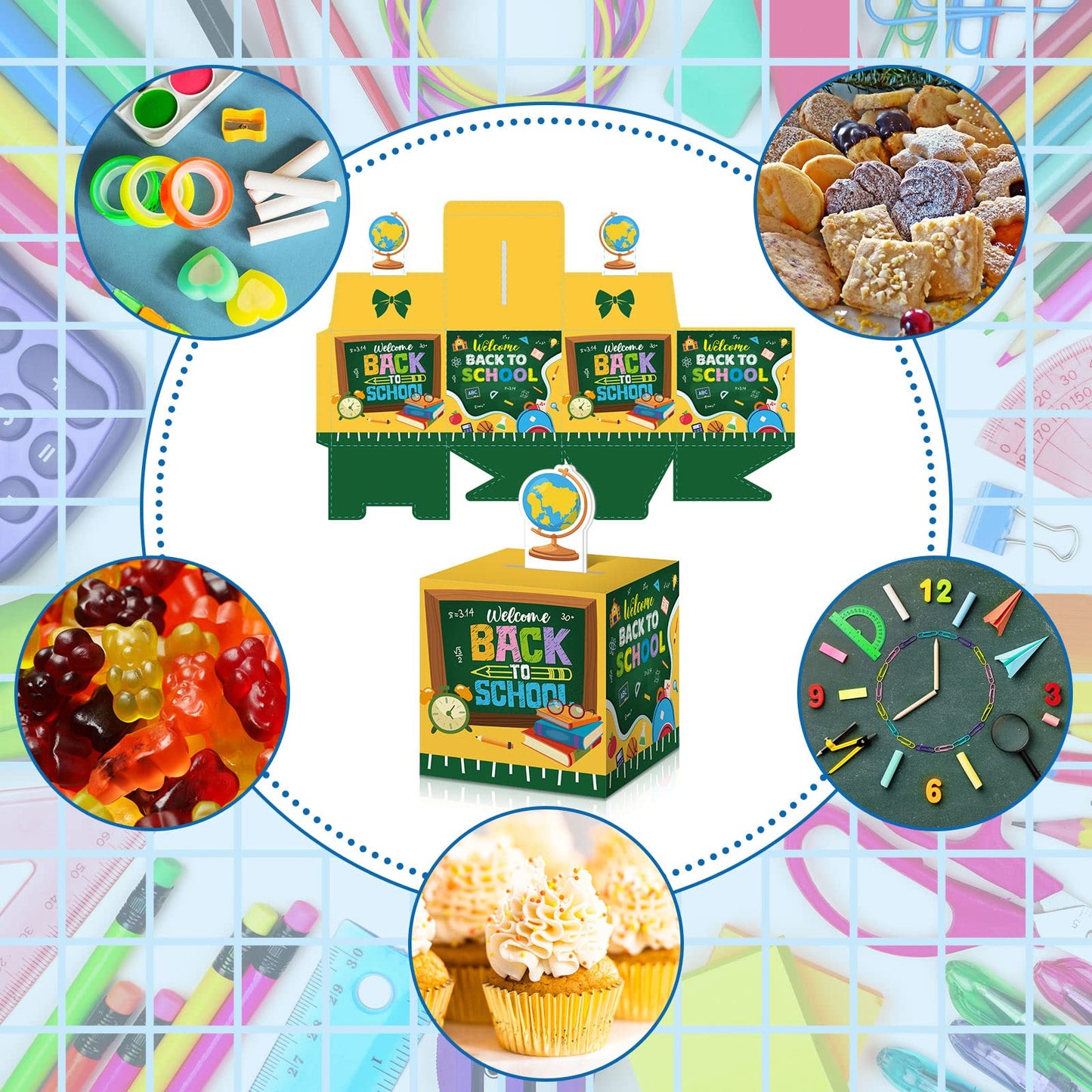 PerKoop 24 Pieces Back to School Candy Boxes First Day of School Party Favor Gift Boxes for Classroom New Semester Favors Kids Birthday Party Supplies