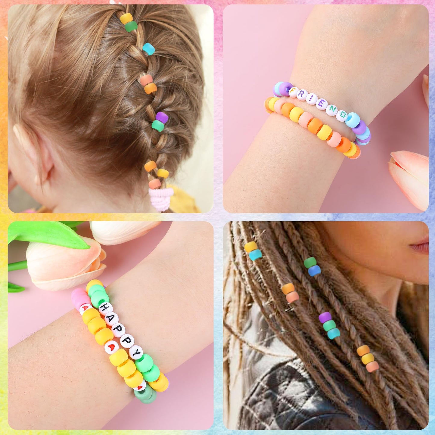MAKERSLAND 2600+pcs Pony Beads Kit, 18 Color Rainbow Kandi Beads Set, Multicolor Matte Plastic Jewelry Making Kit for DIY Craft Friendship Bracelet Necklace Key Chain