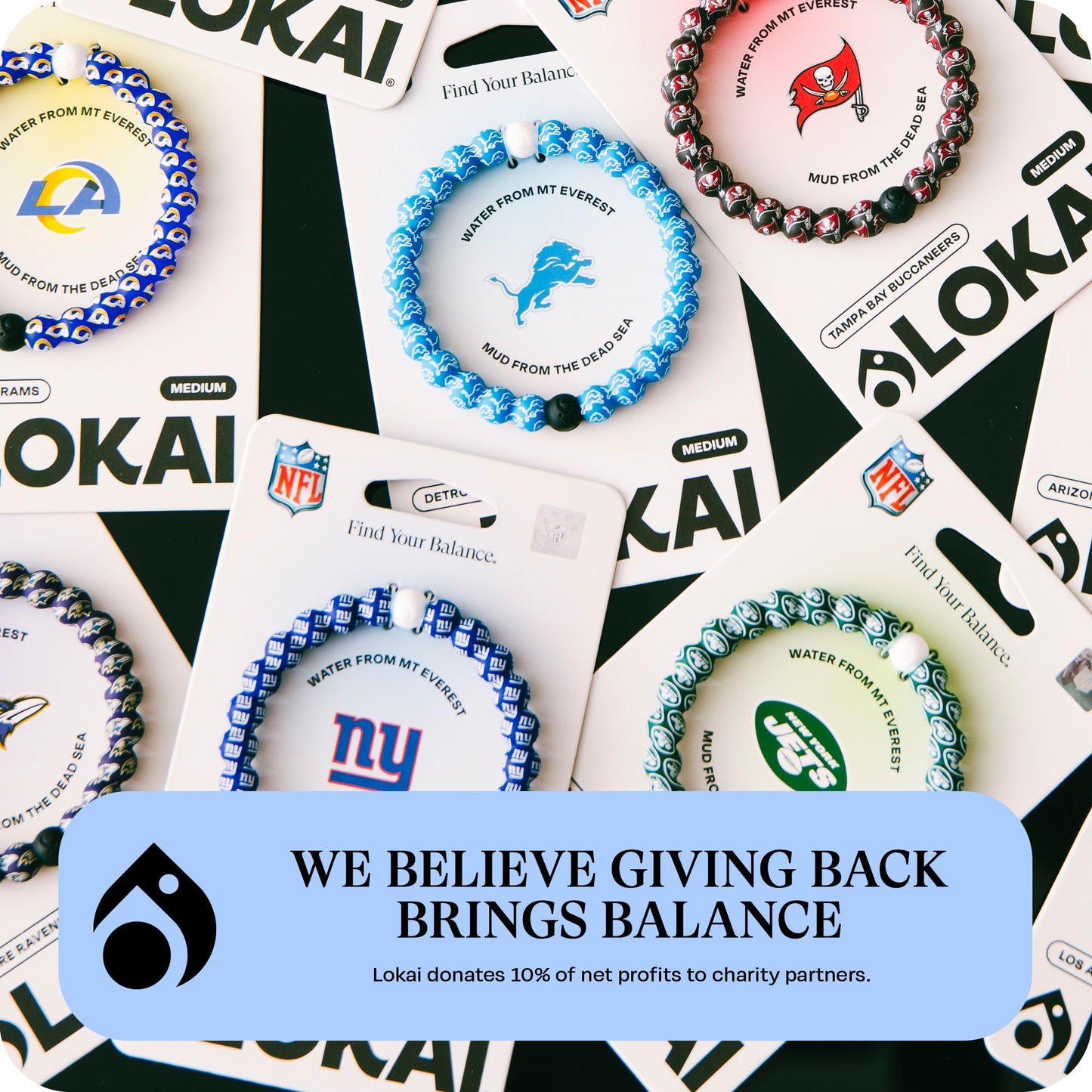Lokai Silicone Beaded Bracelet for Men & Women, NFL Football Collection - Las Vegas Raiders, Medium - Silicone Jewelry Fashion Bracelet Slides-On for Comfortable Fit
