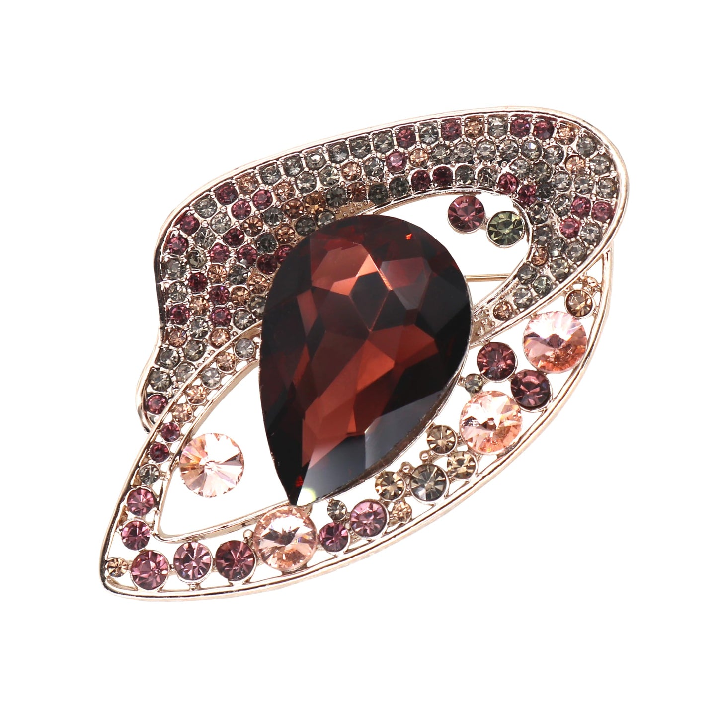 AUGTIGER Dark Purple Brooch Pins for Women Fashion Flower Statement Jewelry