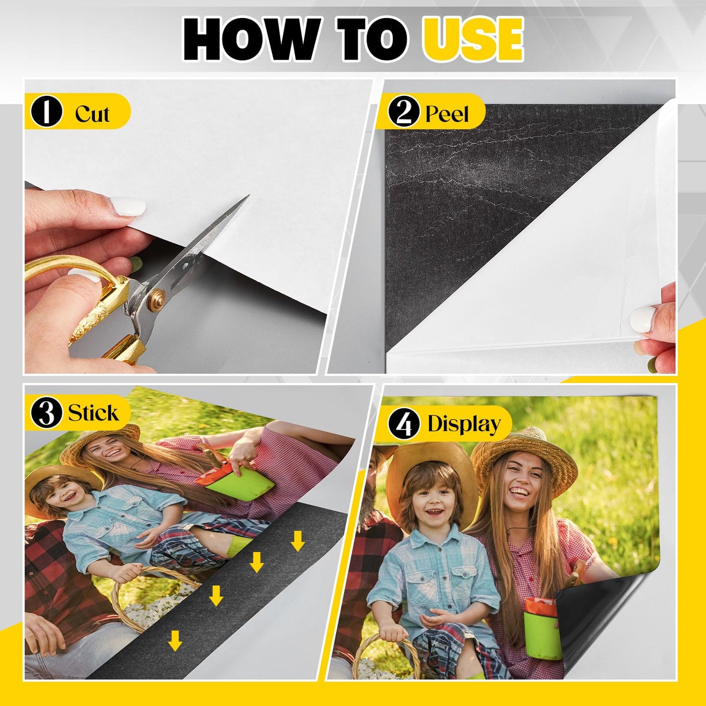 Relaxweex 16 Inch x 5 ft x 30mil Extra Large Adhesive Magnetic Sheet Roll Not Printable Adhesive Backing Cut and Customize Flexible Sheets Blank White Surface Magnetic Sign for Craft Photo Craft