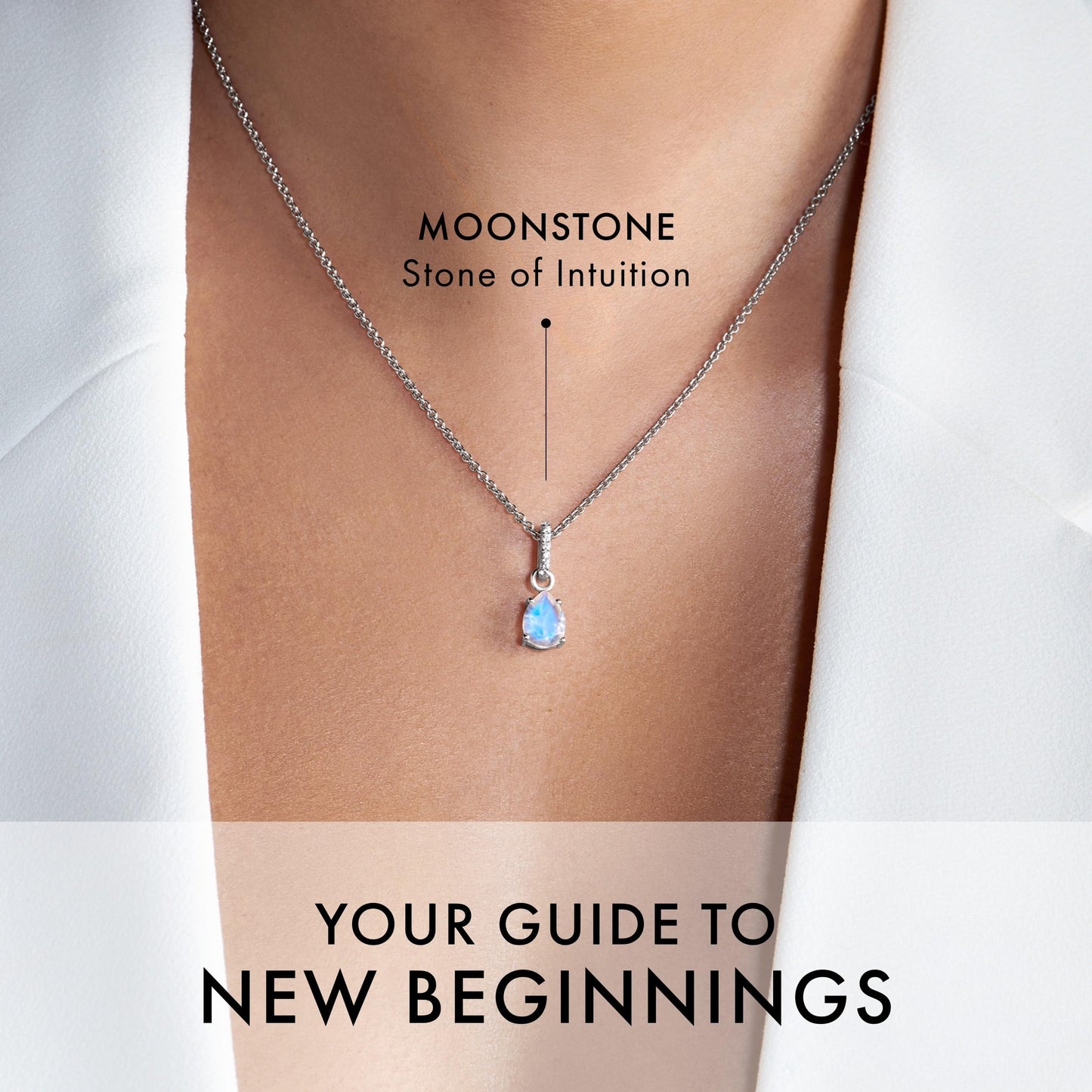 Moon Magic - Authentic Moonstone Necklace for Women | Onyx, Black Obsidian Necklaces/Real 925 Sterling Silver/18k Rose and Yellow Gold Enchanted Crystal Necklace for Women | Genuine Gemstone Jewelry
