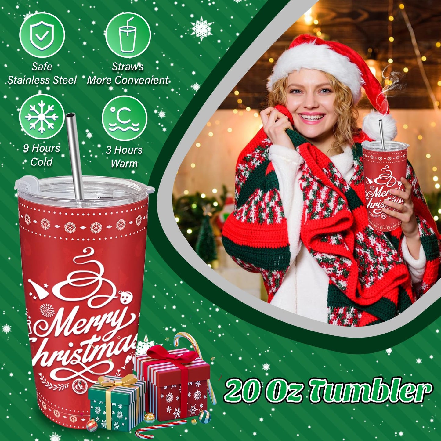 Christmas Gifts for Women, 2025 Unique Christmas Gifts, Xmas Gift Baskets with 20 Oz Tumblers, Candle, Ideas Xmas Gift for Mom, Teachers, Sister, Friends, Coworker, Girlfriend, Wife
