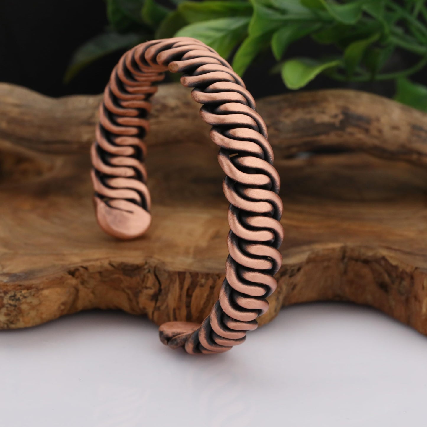 tunarts Handmade Elegant Copper Bracelet for Women and Men - Pure Copper Bracelet for Pain Relief and Stress Relief - Adjustable, Thickest, Twisted Copper Wire Bracelet to Fit many Size Wrist (art)
