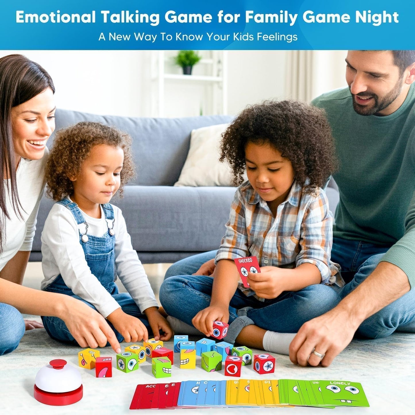 Garybank Feelings Cube Game for Kids Social Emotional Learning, W/56 Emotion Cards, Autism Speech Therapy Materials & Activities, School Counselor Office Must Haves, Feeling Toy for Kids