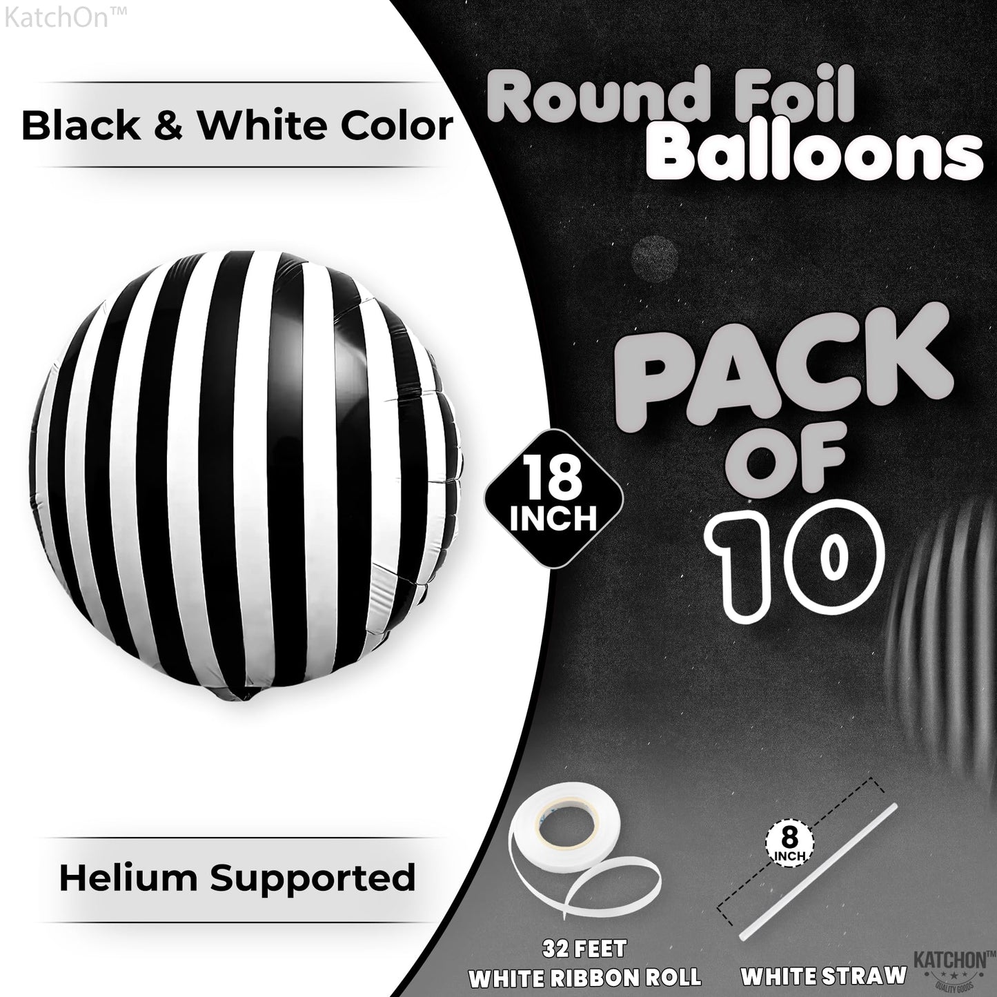 Halloween Creepy Cloth and Crows - Pack of 7 and Black and White Stripe Balloons - 18 Inch, Pack of 10 | Black and White Striped Balloons, Halloween Decorations | Halloween Crows and Raven Decorations