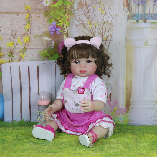 Purrfect Kitty Playtime Baby Doll – 22” Lifelike Reborn Toddler Doll with Hand-Painted Face, Rooted Hair, Cat-Themed Outfit & Accessories – Realistic Pretend Play Gift for Kids Ages 3+
