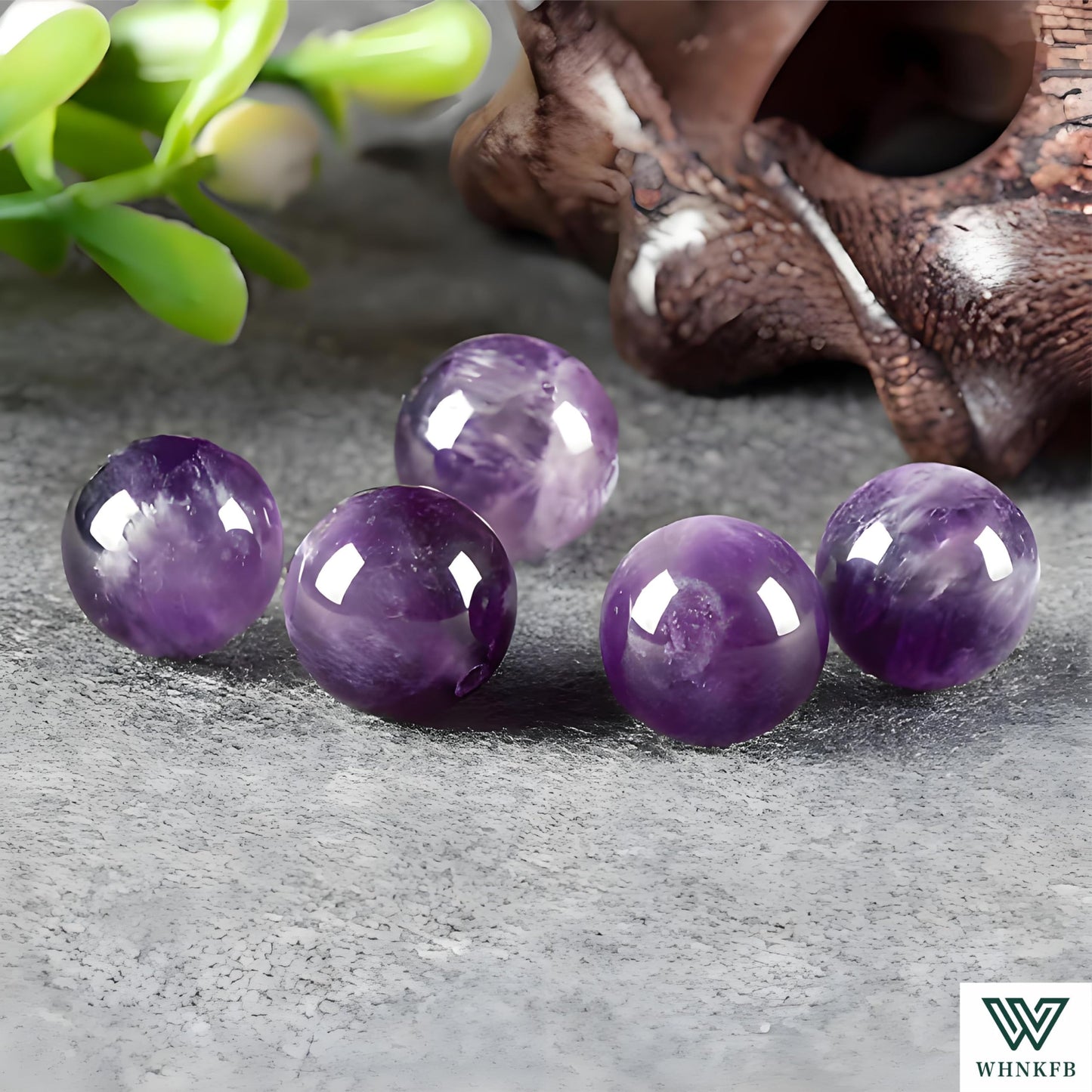 WHNKFB 6mm 100PCS Natural Amethyst Round Beads, Smooth Polished Loose Purple Crystal Beads for Jewelry Making Craft - 4mm 6mm 8mm 10mm Options with Free Elastic Cord