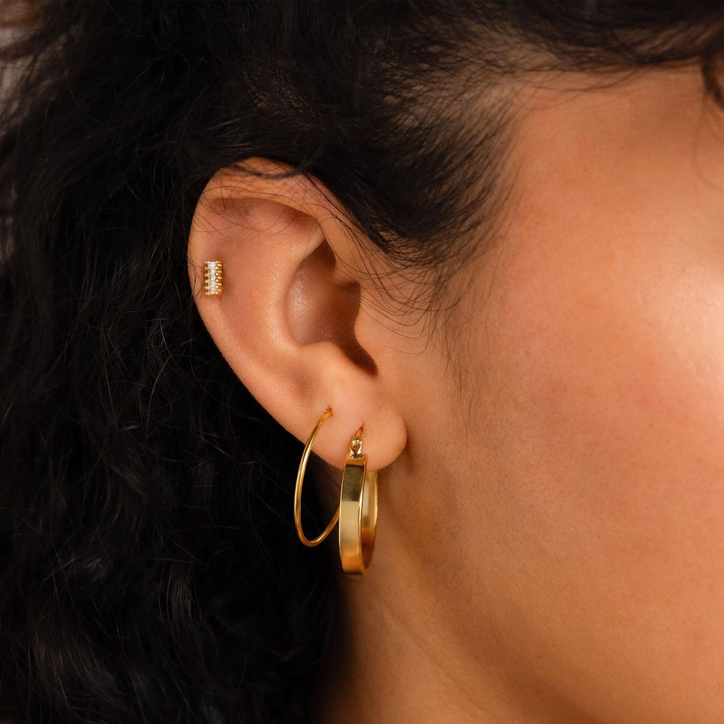 Gold Hoop Earrings Set for Women, 18 Pairs Hypoallergenic Small Big Open Pearl Hoops Earring Multipack, Gold Huggie Hoop Earrings for Women Trendy Jewelry