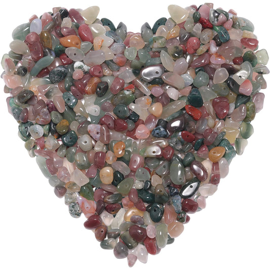 400pcs Natural Chip Stone Beads for Jewelry Making Purple Green Agate 5-8mm Irregular Gemstones Healing Crystal Loose Rocks Bead Hole Drilled for Bracelet Making DIY Art Crafts