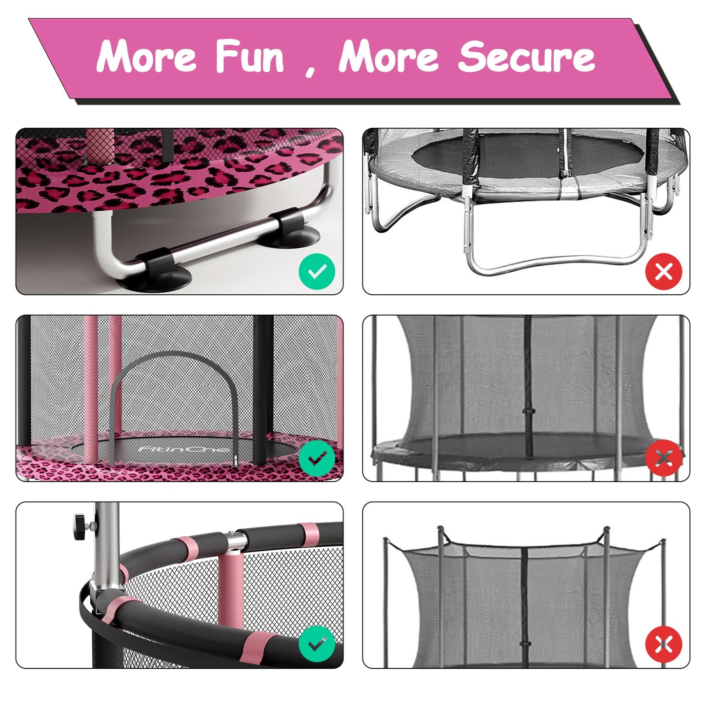 FitinOne 55" Toddler Mini Trampoline for Kids, Indoor Outdoor Toys with Swing, 440lbs Baby Kids Trampoline, Gymnastics Bar, Birthday Gifts for Boy Girl Age 1-8(Leopard)