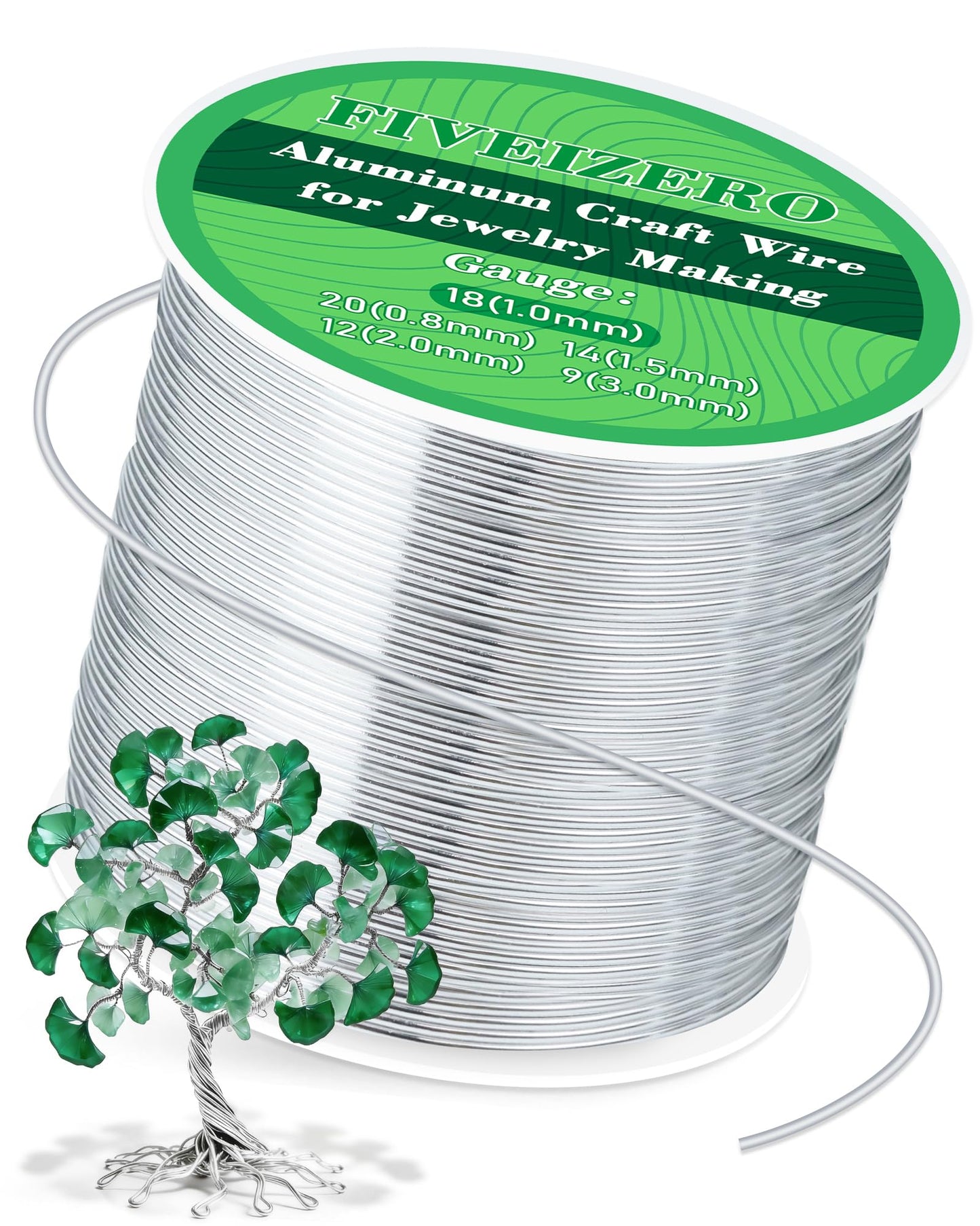 FIVEIZERO 18 Gauge Aluminum Craft Wire 328ft,Armature Wire for Sculpting, Bendable Metal Wire for Jewelry Making, Wire Wrapping, Floral Sculptures,Clay & Christmas Ornaments Crafting(Sliver)