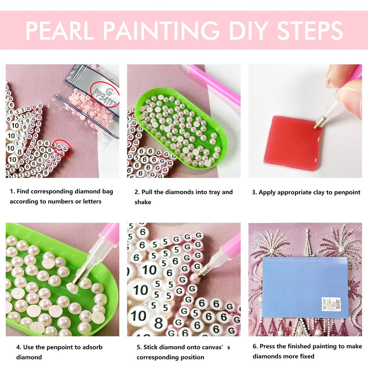 LCOZX 12x16 Inch Castle Pearl Diamond Painting Kits for Adults, 5D Diamond Art for Kids Beginners, DIY Special Shape Pearl Gem Crafts for Home Wall Decor, No Frame Included
