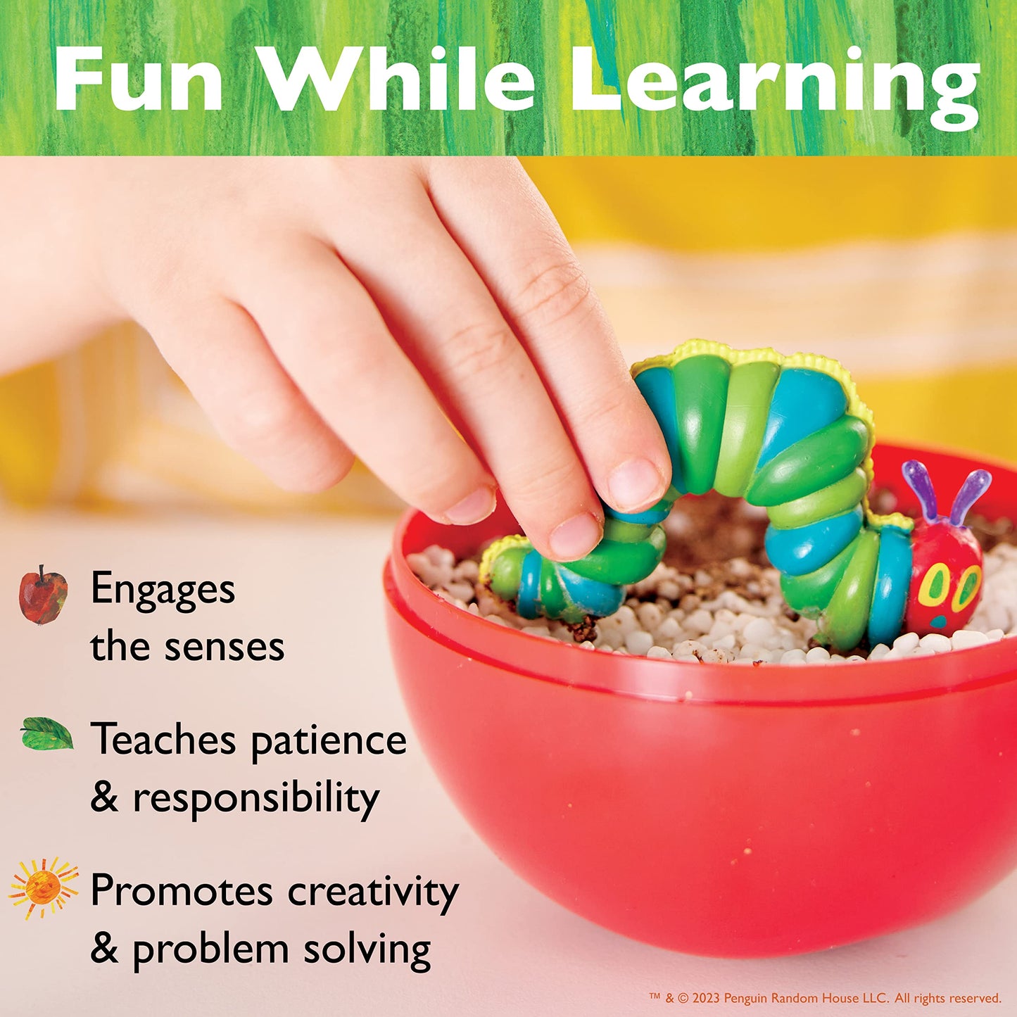 Creativity for Kids The Very Hungry Caterpillar: Ready to Grow Garden - Spring Crafts | Science Terrarium Kit Inspired from The World of Eric Carle Books, Education Gifts for Kids (Ages 6+)