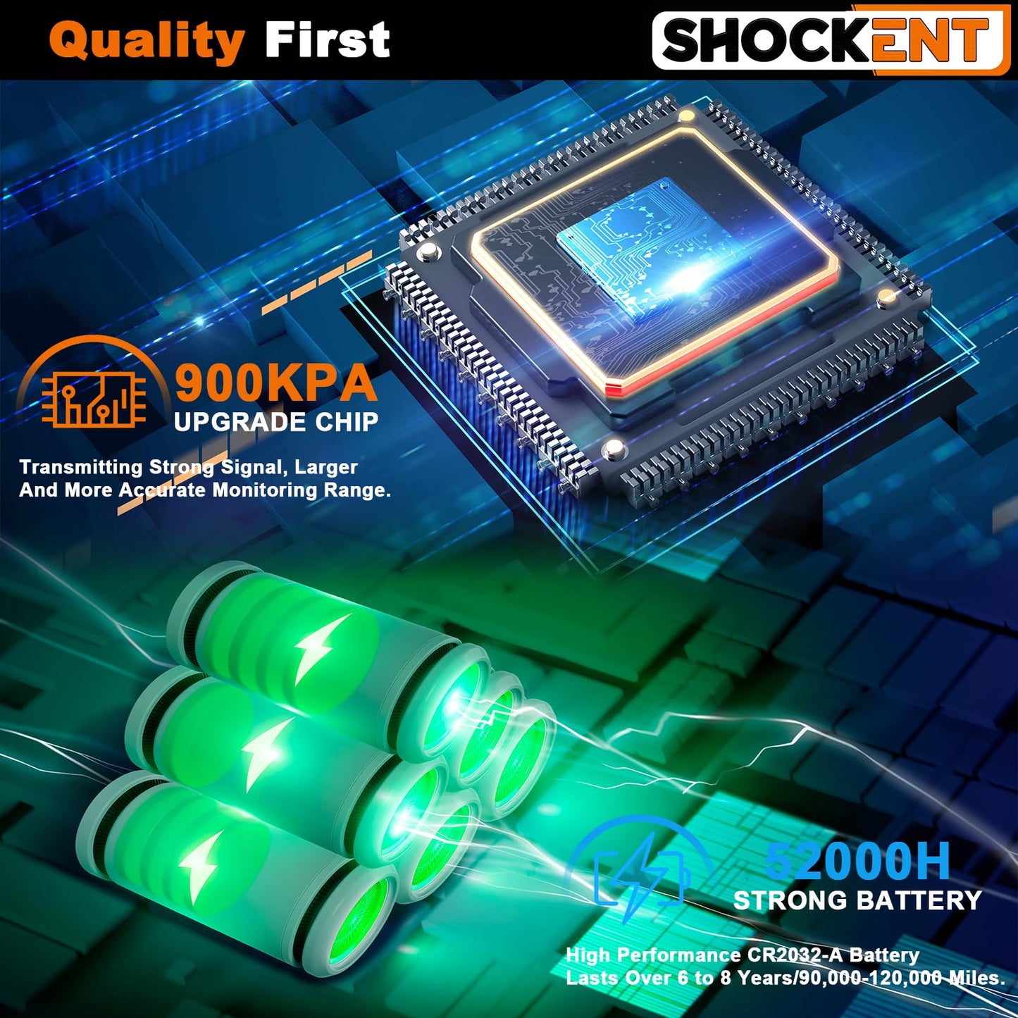 SHOCKENT Upgraded 433Mhz TPMS Sensor 13598773 for:-Chevy Malibu 2016-2022, Cruze 2016-2019, Impala 2017-2018, Traverse 2021-2022; for:-GMC Acadia 2016-2022;Tire Pressure Monitoring System Sensor 4Pcs