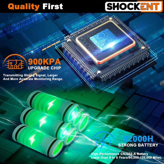 SHOCKENT Upgraded 433Mhz TPMS Sensor 13598773 for:-Chevy Malibu 2016-2022, Cruze 2016-2019, Impala 2017-2018, Traverse 2021-2022; for:-GMC Acadia 2016-2022;Tire Pressure Monitoring System Sensor 4Pcs