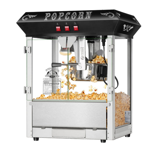Superior Popcorn Hot and Fresh Popcorn Machine - Black, 8 Ounces