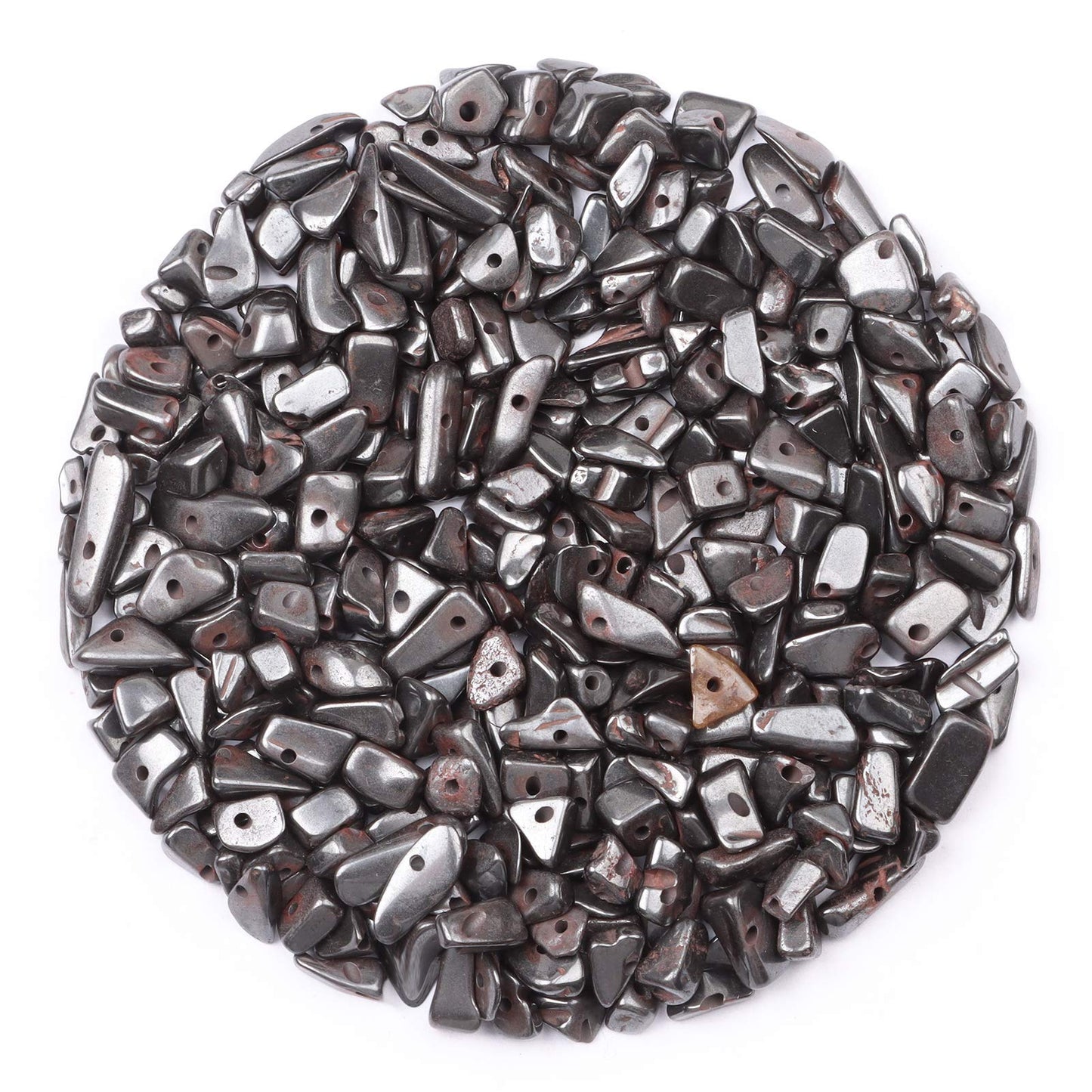 500 pcs Natural Chip Stone Beads Multicolor 3-5 mm Irregular Gemstone Healing Crystal Loose Rocks Bead Hole Drilled DIY for Bracelet Necklace Earrings Jewelry Making Craft