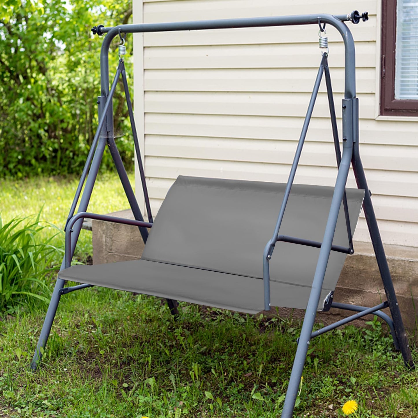 Porch Patio Swing Seat Cover Replacement,600D Thickened Oxford Waterproof Swing Replacement,Cushion Protection,Outdoors Covers Seater for Bench,Seats Swings 3-Seat Garden (Gray, 58.2x19.7x19.7 inch)