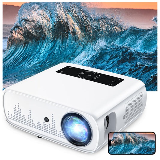 GROVIEW Projector, Projector with WiFi and Bluetooth, 15000lux FHD Outdoor Projector, Portable Movie Projector for 300'' Home Theater, 4K Support, Video Projector for iOS/ Android, TV Stick, PS5