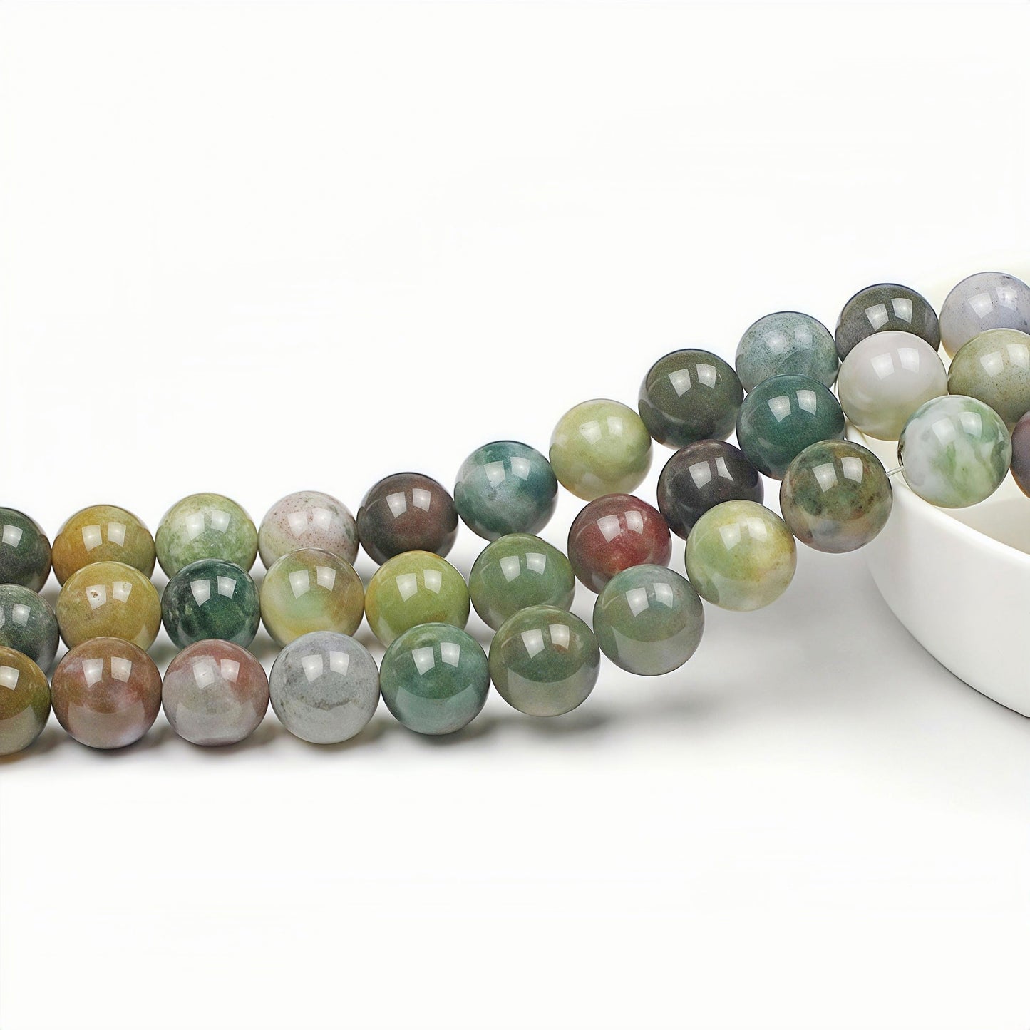 MJDCB AAA Natural Round India Agate Stone Beads Onyx Loose Beads for DIY Necklace Bracelat Jewelry Making Strand 15"(8mm)