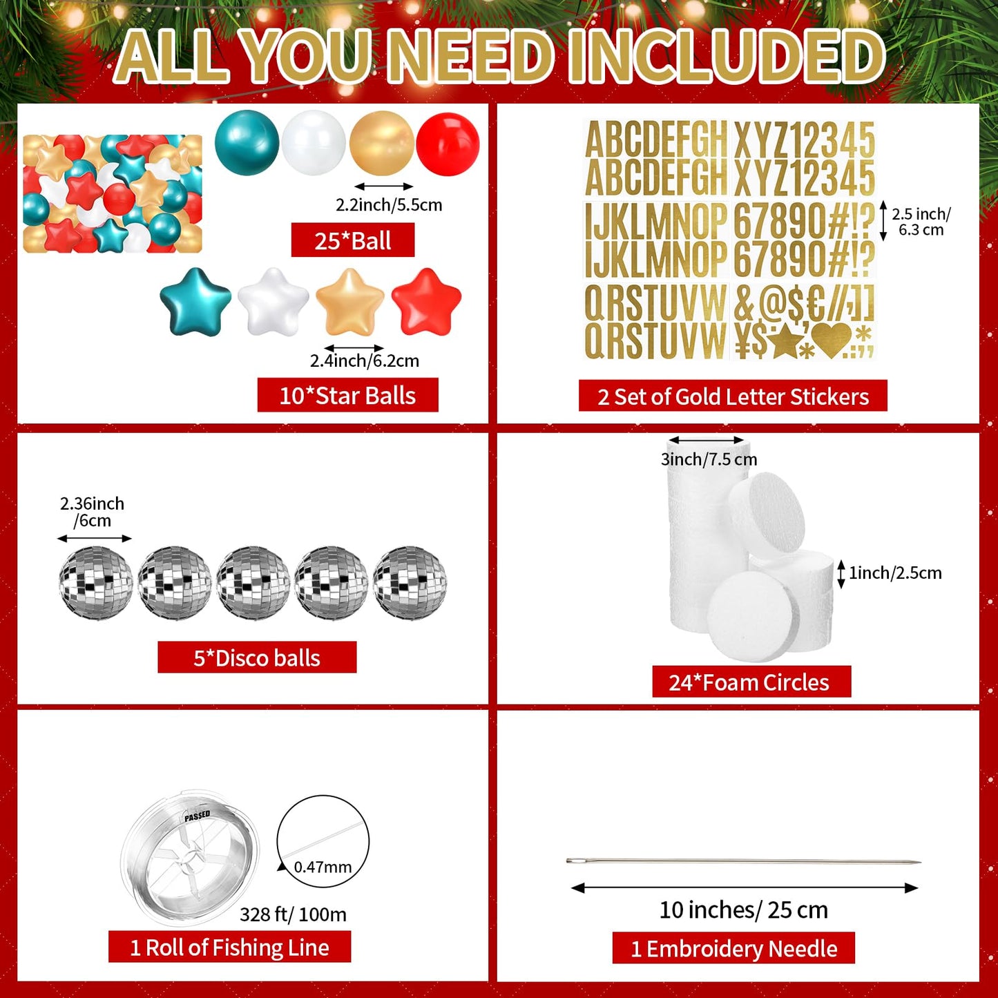 Simgoing Giant Friendship Bracelet Garland Kit DIY Banner with Letter Ball Jumbo in My Birthday Era Decorations for Classroom Graduation Party Supplies Photo Booth Backdrop(Red, Green, White)