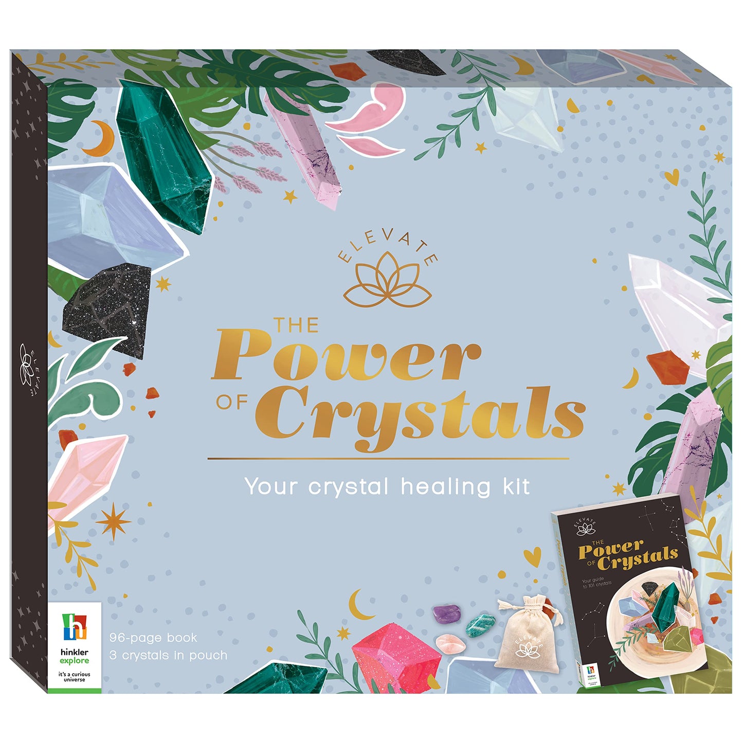 Hinkler Elevate - The Power of Crystals Kit - Spirituality for Adults - Crystals Included - Rose Quartz - Amazonite - Amethyst - Mental Health and Self Care Essentials - Adult Hobbies