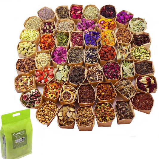 50 Packs Set - Dry Flower Craft Set, Dried Flowers, Dried Plants, Roses, Jasmine, Peonies, Lavender, Forget-me-nots, Witchcraft Kit, Resin Jewelry Making, DIY Candles, Seasonal Decorations
