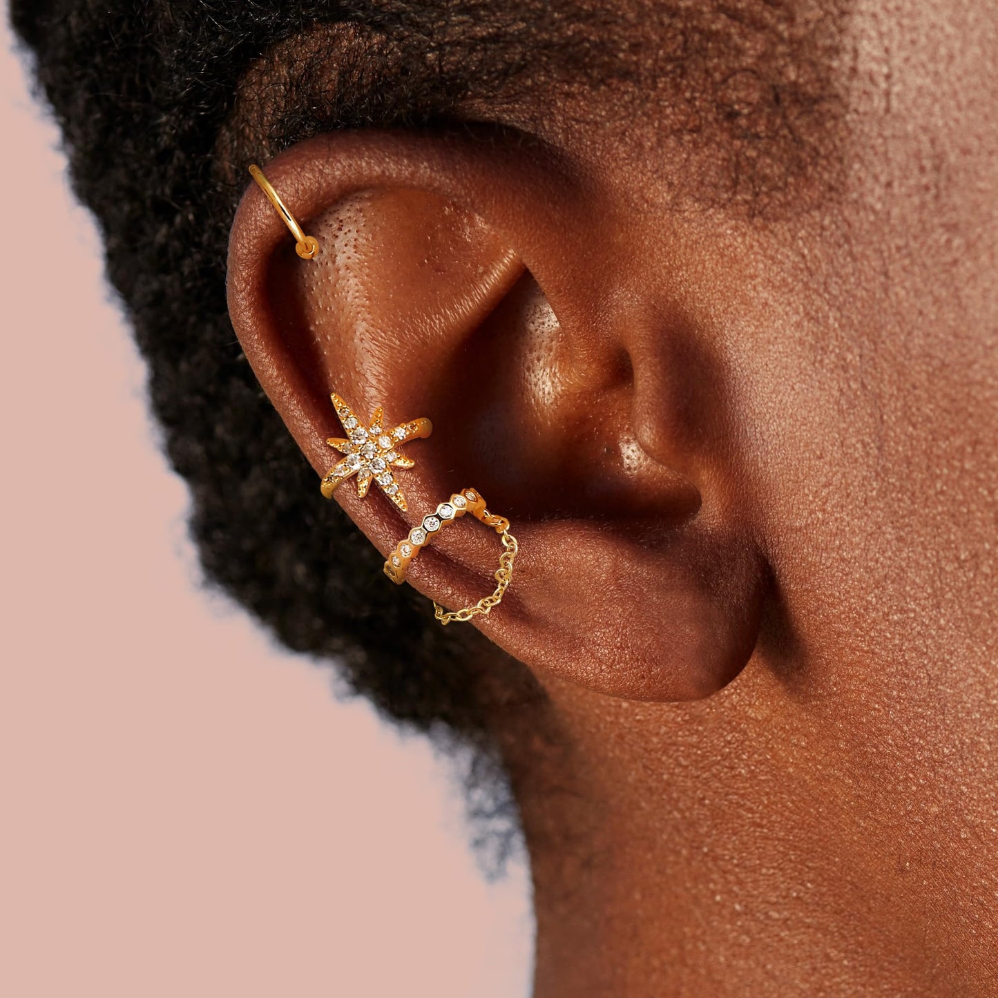 Dochais Ear Cuffs Non-Piercing Earrings for Women Cute Small Clip-On Cartilage Earring 14k Gold Plated Dainty Fake Piercings Earings Gold Style4