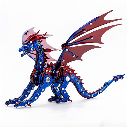 3D Metal Dragon Model Kit for Adults, Mechanical Pterosaur Puzzle, DIY Assembly Steel Model, Challenging Building Kit, Unique Gift for Men Desk Decor