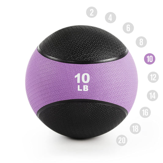 RitFit Weighted Medicine Ball - Non-Slip Rubber Shell & Dual Texture Grip - Workout Exercise Ball for Core Strength, Balance Training, Coordination Fitness - Multiple Weights & Colors