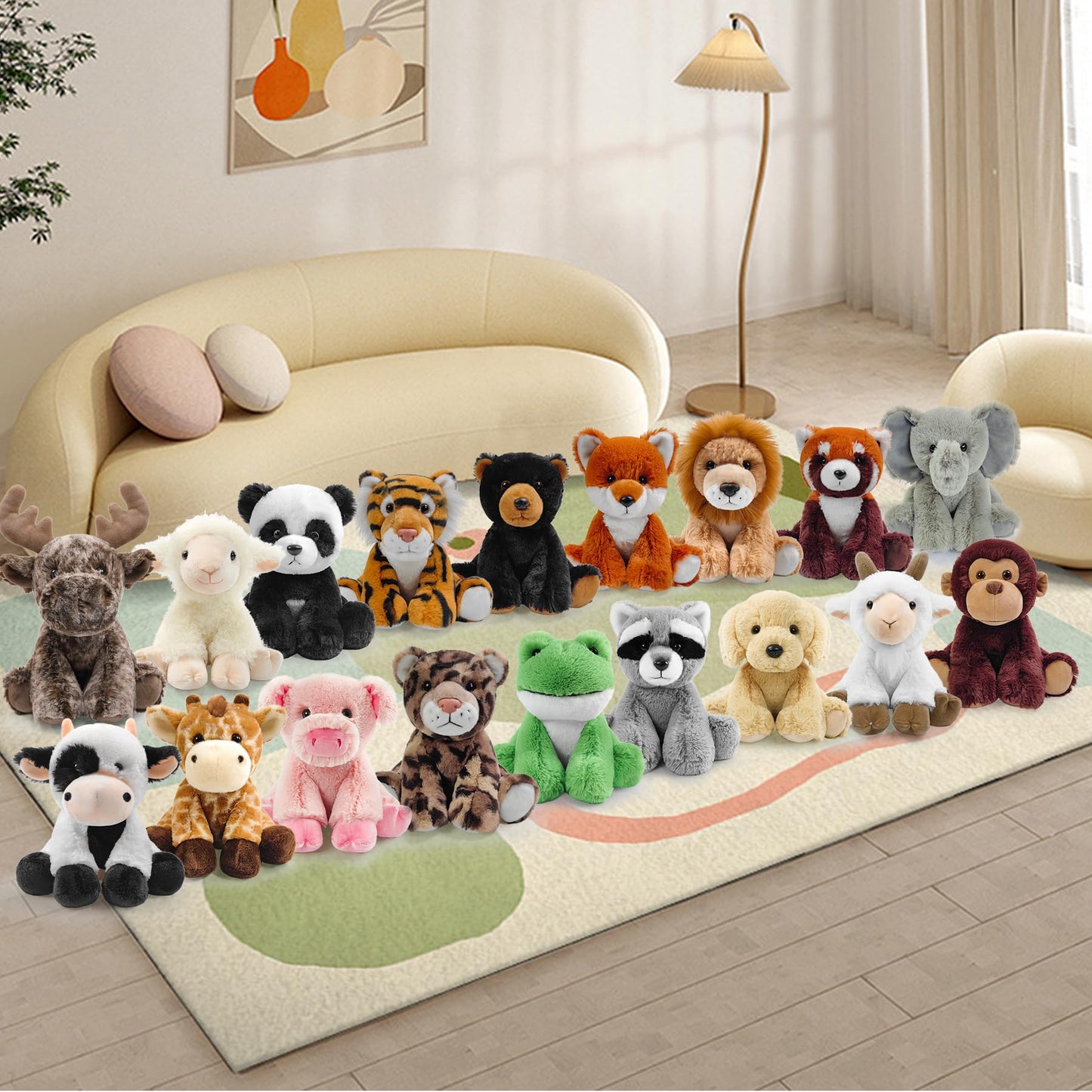 Hideekoog Giraffe Stuffed Animal Toys, 8.5 Inch Soft and Cuddly Giraffe Plush Animals Toy, Cute and Realistic Animals Gifts for Boys and Girls Toy for Toddlers 1-3