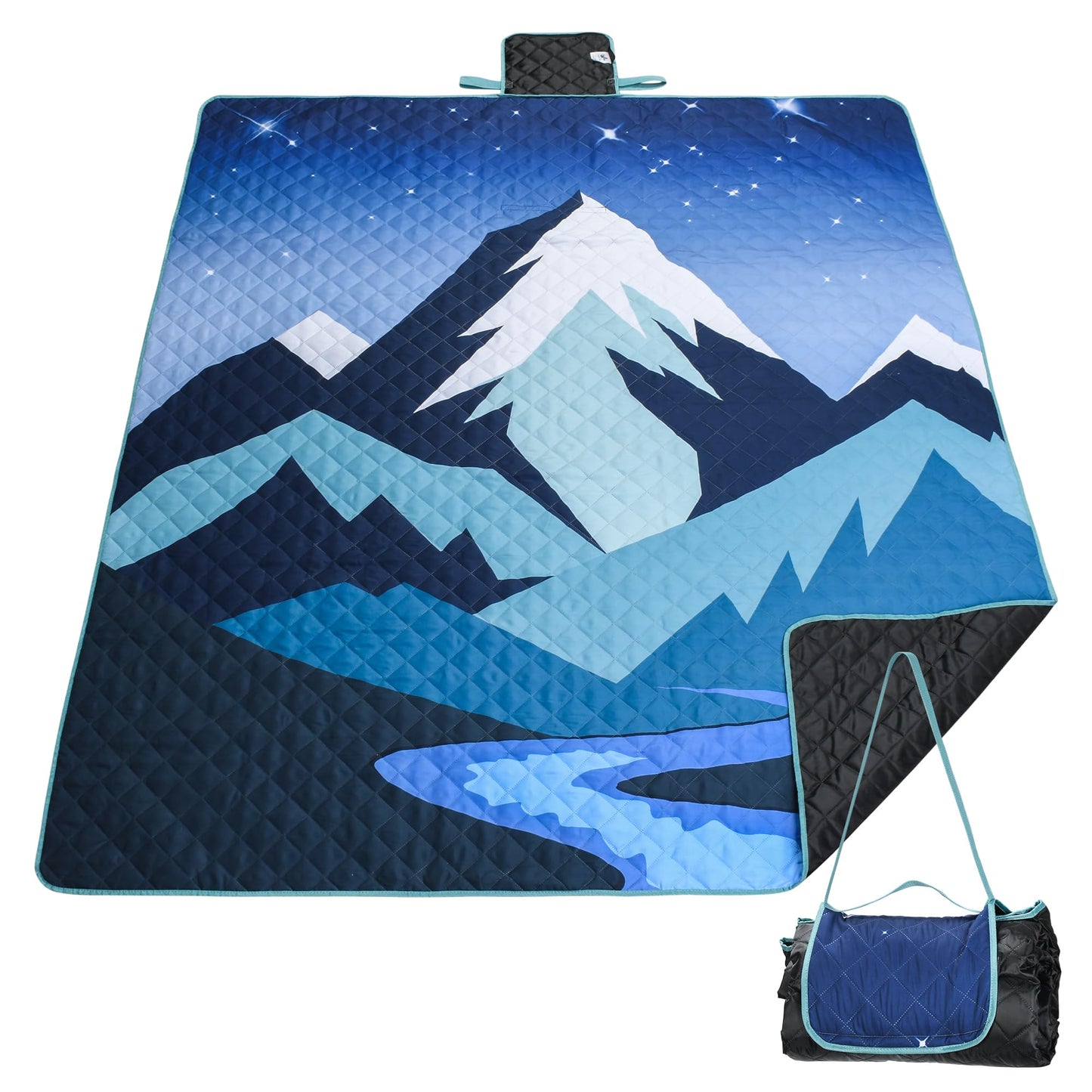 Catalonia Extra Large Waterproof Picnic Blanket 70" x 80", Foldable Beach & Camping Mat for Park Patio Lawn Garden Grass Ground Concert & Music Festival, Ideal Outdoor Accessory Gift