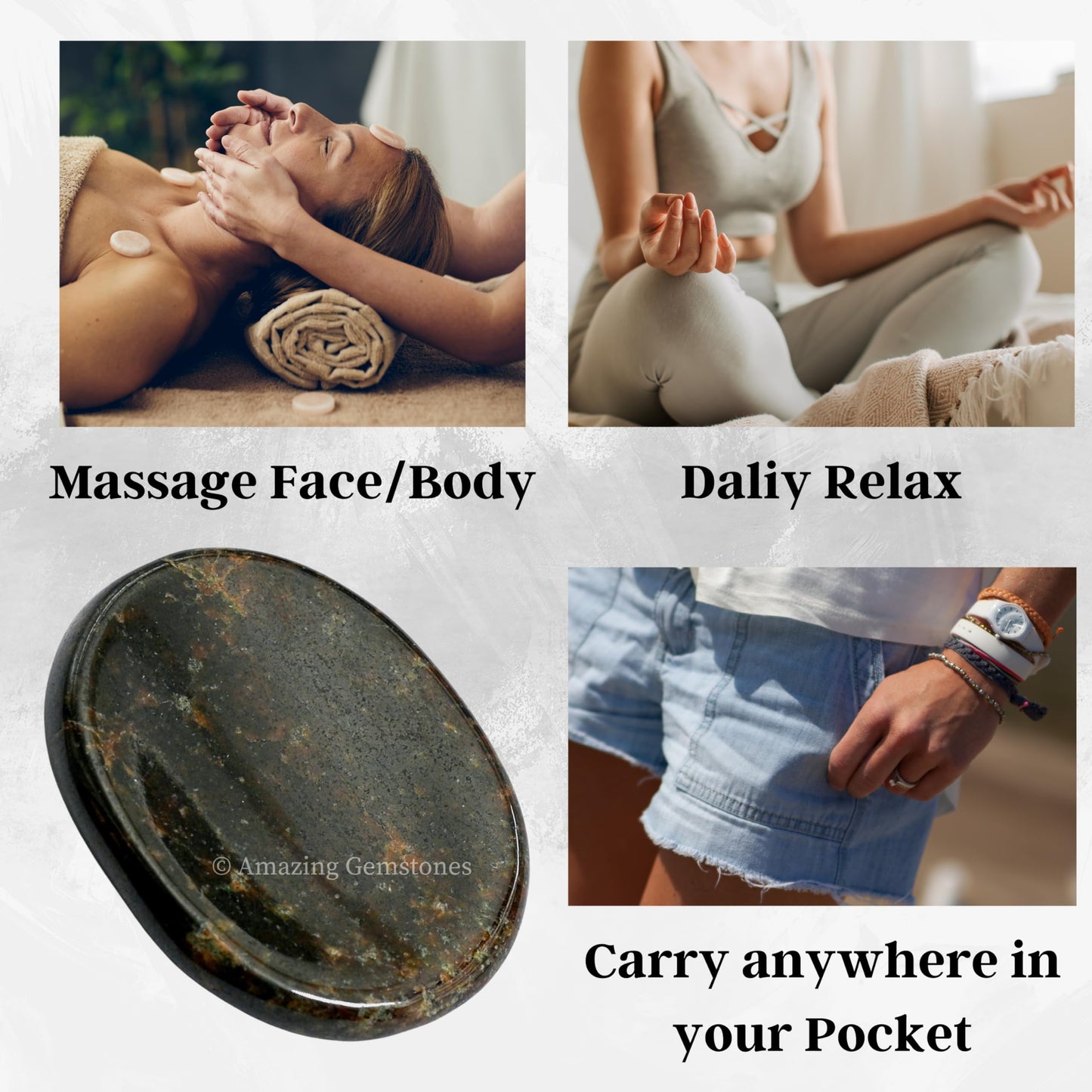 Amazing Gemstone Garnet Worry Stone Crystals and Healing Stones - Stones for Stress Relief - Piedra Crystal Fidget for Meditation, Relaxation - Unique Stocking Stuffers and Birthday Gift